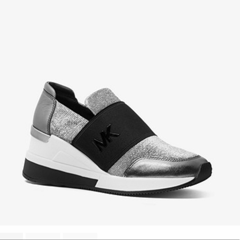 Felix Metallic Mesh and Leather Trainer BEST OFFER